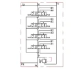 Kettős működésű, 4-szekciós, elektromosan vezérelt, 40L-es, 24V-os hidraulikus elosztó elektromos vezérlőpanel 4 gombbal a készletben