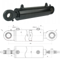 Kettős működésű hidraulikus munkahenger 80/45, hossz: 460mm lökethossz: 240mm