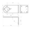 A Hajtómű rögzítő konzol. Lyukak távolsága 110mm