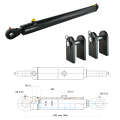 Kettős működésű hidraulikus munkahenger 50/40, hossz: 1090mm lökethossz: 850mm rögzítőkonzollal