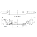 Kettős működésű hidraulikus munkahenger 50/28, hossz: 392mm lökethossz: 160mm biztonsági szeleppel „zárral”