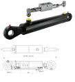 Kettős működésű hidraulikus munkahenger 50/28, hossz: 392mm lökethossz: 160mm biztonsági szeleppel „zárral”