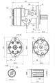 Hidraulikus motor BMR folyadékszállítás: 36cm3/ford. fordulatszám: 1110ford./perc tengely: SAE 6B 1"