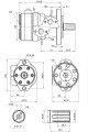Hidraulikus motor BMR folyadékszállítás: 100cm3/ford. fordulatszám: 600ford./perc tengely: SAE 6B 1"