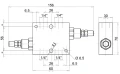 Kettős nyomáshatároló szelep VAU, menetek: 1/4" átfolyás: 30L/perc nyomás: 50-250 bar
