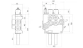 Hidraulikus elosztó 80L/perc 2-szekciós (1x kétoldalú működés, 1x egyszeres működés), elektromos szelep hidraulikus elválasztó 6/2 12V, joystick 1 gombbal, 2 Bowden-kötél a hidraulikus elosztóhoz