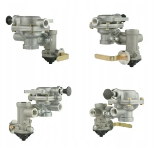 HZS-2 pótkocsi fékszelep és fékerőszabályzó, 3 fokozatú, 1-körös pneumatikus rendszerekhez