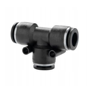 T-típusú 2 utas műanyag pneumatikus szerelvények. Átmérő: 8 mm     