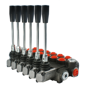 6-szekciós kettős működésű hidraulikus elosztó 40L