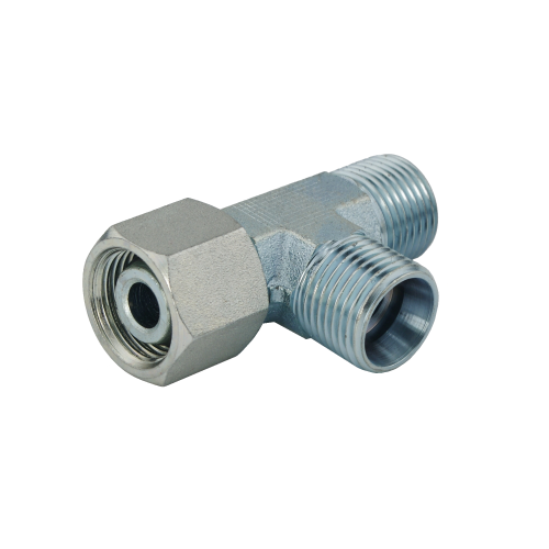 Hidraulika T idom menet az egyik oldalon: külső, menet a másik oldalon: külső, menet a harmadik oldalon: belső