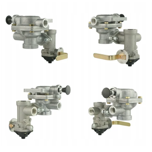 HZS-2 pótkocsi fékszelep és fékerőszabályzó, 4 fokozatú, 1-körös pneumatikus rendszerekhez