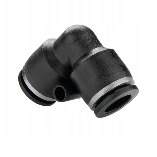 Könyökbe 2 utas műanyag pneumatikus szerelvények. Átmérő: 8 mm