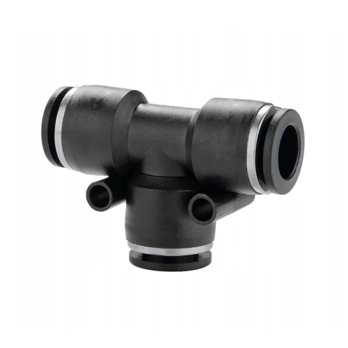 T-típusú 2 utas műanyag pneumatikus szerelvények. Átmérő: 8 mm