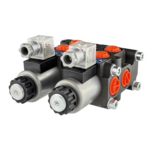 Elektromos szelep hidraulikus elválasztó 8/2 50L/min, elektromosan vezérelt 24V (rakodóhoz)