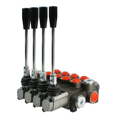 4-szekciós kettős működésű hidraulikus elosztó 40L