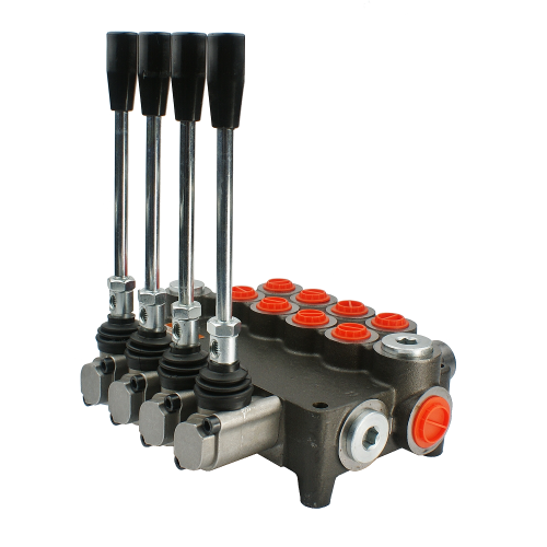 4-szekciós kettős működésű hidraulikus elosztó 80L