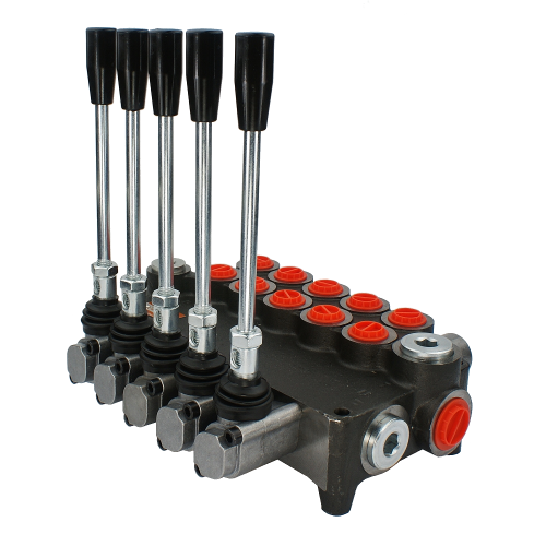 5-szekciós kettős működésű hidraulikus elosztó 80L