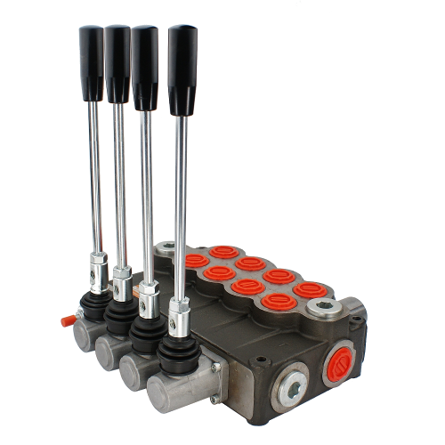 4-szekciós kettős működésű hidraulikus elosztó 120L