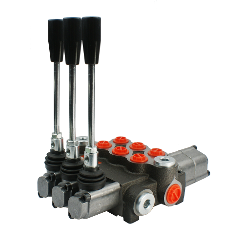 3-szekciós hidraulikus elosztó 40L 2x kettős működésű 1x úszó szekció