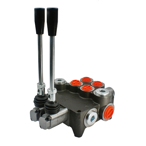 2-szekciós hidraulikus elosztó 80L 1x kettős működésű 1x reteszes szekció hidraulikus motor vezérléséhez