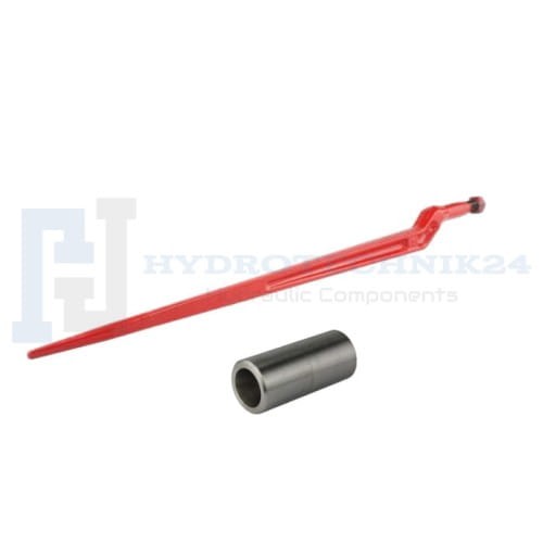 Homlokrakodó tüske, hajlított, 880 mm-es. Hegesztőhüvely a készletben