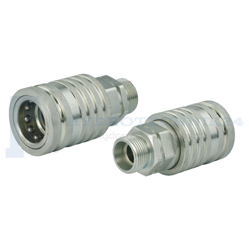 Gyorscsatlakozó hidraulikus, Hidraulika csatlakozó aljzat rövid külső menettel méretben. Menet mérete választható