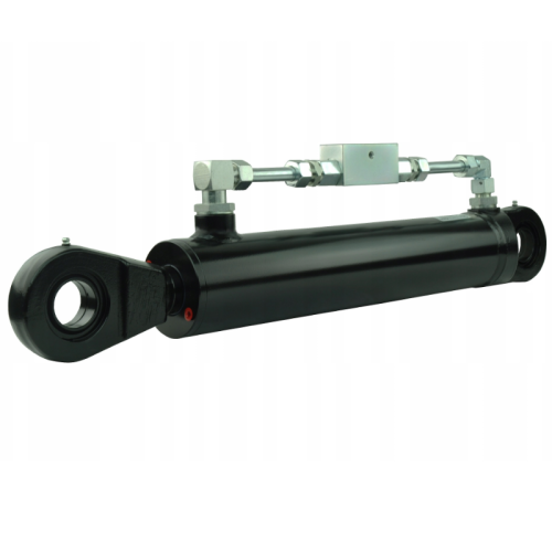 Kettős működésű hidraulikus munkahenger 80/45, hossz: 743mm lökethossz: 1143mm biztonsági szeleppel „zárral”