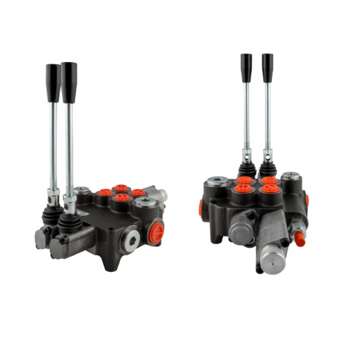 2-szekciós P80 hidraulikus elosztó fa hasogatóhoz. Két munkasebességgel felszerelve