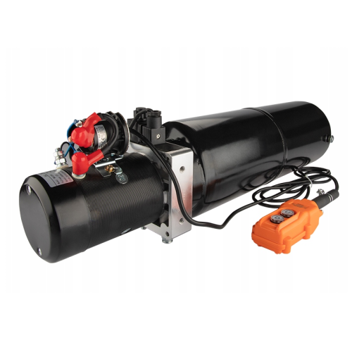 Hidraulikus tápegység leeresztőszeleppel. Távirányító a készletben. Hidraulikus szivattyú 2,6cm³-es, Motor teljesítmény 2 kW, Feszültség 24V , olajtartály 11L
