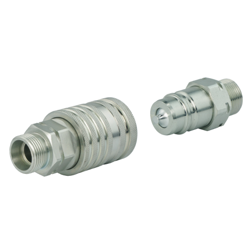 Hidraulikus Gyorscsatlakozó készlet, szabványos csatlakozó aljzat + szabványos csatlakozó dugó külső menettel - választható (M18x1,5; M22x1,5)