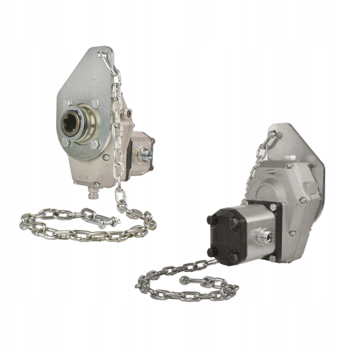 Hajtómű, hajtóműház tartó lánccal és hidraulikus szivattyúval 26cc, csoprot 2, 53L/perc teljesítmény. Kisebb hajtómű