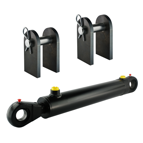 Kettős működésű hidraulikus munkahenger 63/36, hossz: 780mm lökethossz: 500mm rögzítőkonzollal