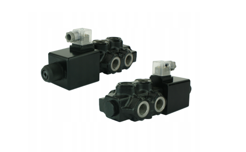 Elektromos szelep hidraulikus elválasztó WALVOIL 6/2 90L/min, elektromosan vezérelt 12V (rakodóhoz)