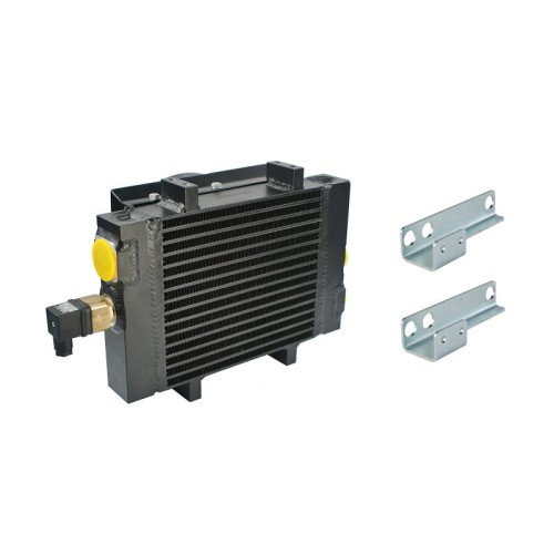 ST60 levegős olajhűtő 12V ventilátorral és rögzítőkkel, termosztáttal