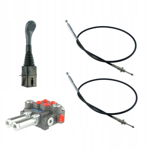 Hidraulikus elosztó 80L/perc 2-szekciós, joystick, 2 Bowden-kötél a hidraulikus elosztóhoz - HT24