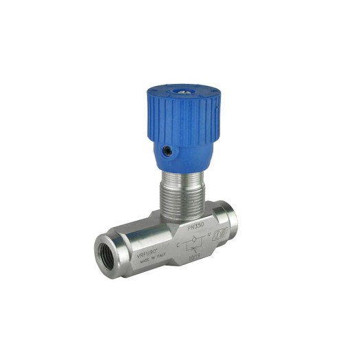 VRFU 90 hordós szelep állítható fojtószeleppel egyoldalon, menetekkel: 1/4”, térfogatáram: 15L / perc, maximális nyomás: 350bar