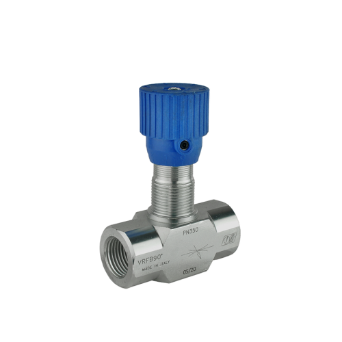 VRFB 90 hordós szelep állítható fojtószeleppel kétoldalon. Menetekkel: 3/4”, térfogatáram: 80L/perc, maximális nyomás: 280bar