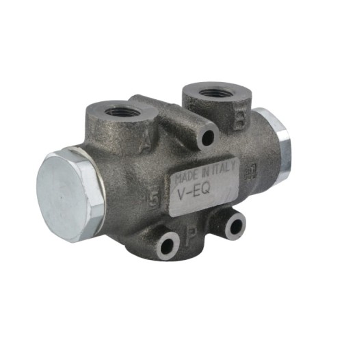 Áramlás elosztó szelep 50:50 V-EQ20, menetek: 3/8” térfogatáram: 10-20 L/min max nyomás: 300bar