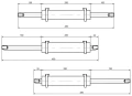 Hidraulikus szervokormány henger. 2x80 mm-es lökettel. Keresztirányban szerelt