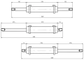 Hidraulikus szervokormány henger. 2x100 mm-es lökettel. Keresztirányban szerelt