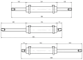 Hidraulikus szervokormány henger. 2x125 mm-es lökettel. Keresztirányban szerelt