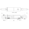 Kettős működésű hidraulikus munkahenger 63/36, hossz: 882mm lökethossz: 300mm