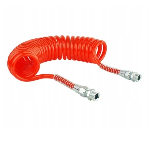 Spirális pneumatikus cső, piros M22x1,5, Hosszúság 6m   