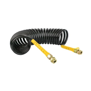 Spirális pneumatikus cső, fekete M22x1,5, Hosszúság 6m    