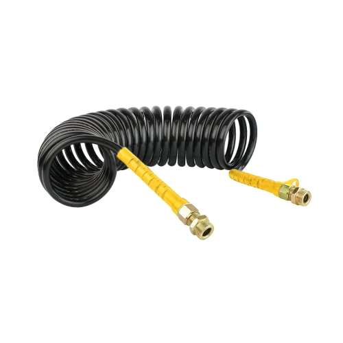 Spirális pneumatikus cső, fekete M22x1,5, Hosszúság 6m