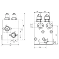 Hidraulikus áramlásszabályozó szelep hidraulikus motorhoz BVR1207 , menetek: 1/2" és 1/4", átfolyás: 60L/perc