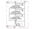 Kettős működésű, 3-szekciós, elektromosan vezérelt, 80L-es, 12V-os hidraulikus elosztó elektromos vezérlőpanel 3 gombbal a készletben