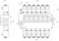 Kettős működésű, 6-szekciós, elektromosan vezérelt, 40L-es, 24V-os hidraulikus elosztó elektromos vezérlőpanel 6 gombbal a készletben