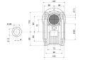 Villanymotoro csigahajtóműve HMRV 75, 1:60, IEC80, háromfázisú 380V, 0,55kW, típus: B35