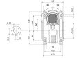 Villanymotoro csigahajtóműve HMRV 90, 1:80, IEC80, háromfázisú 380V, 0,75kW, típus: B35